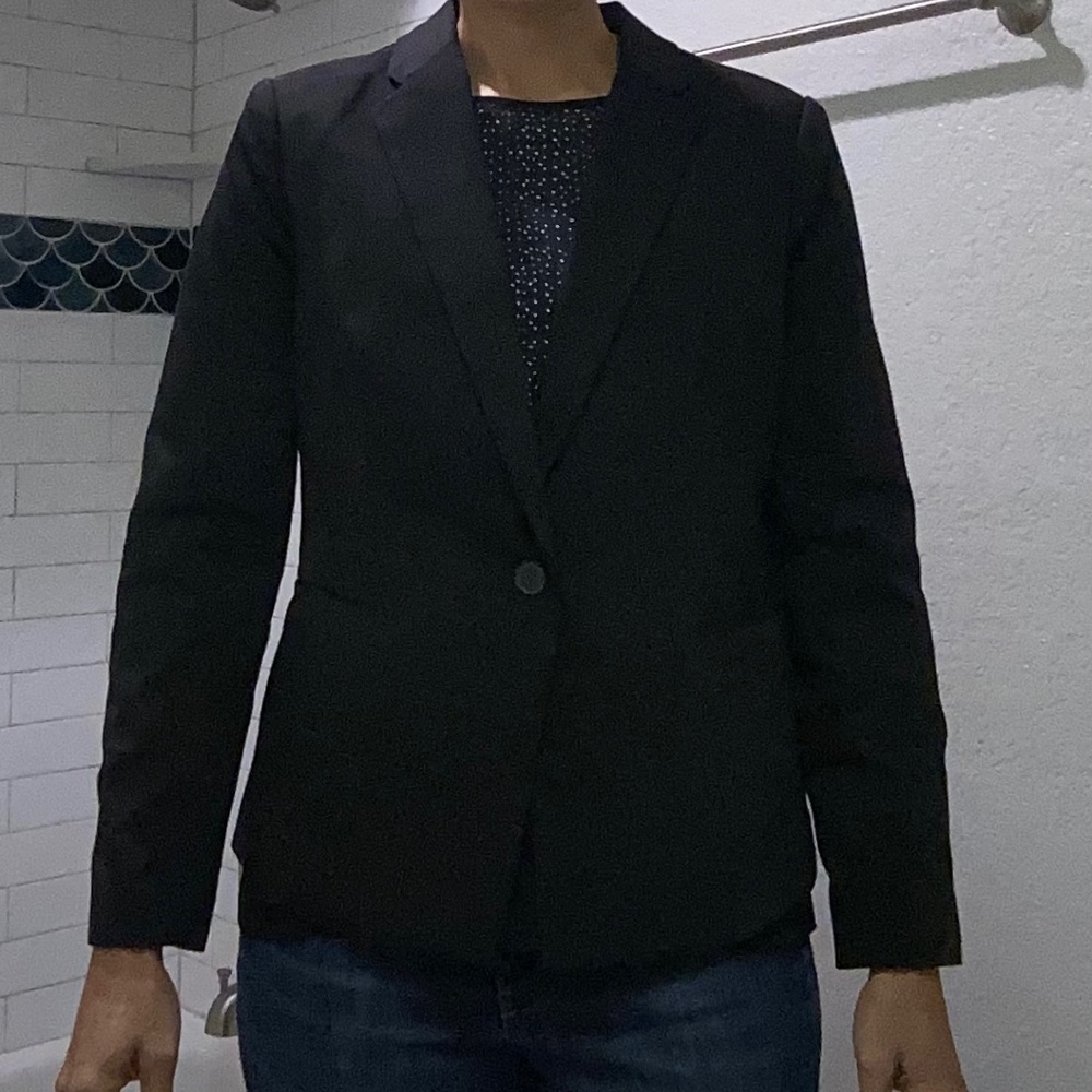 Philosophy womens black blazer